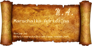Marschalko Adriána névjegykártya